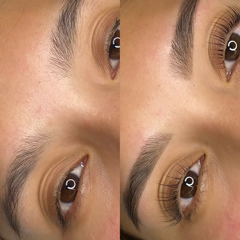 Before and after result of Lash Lift