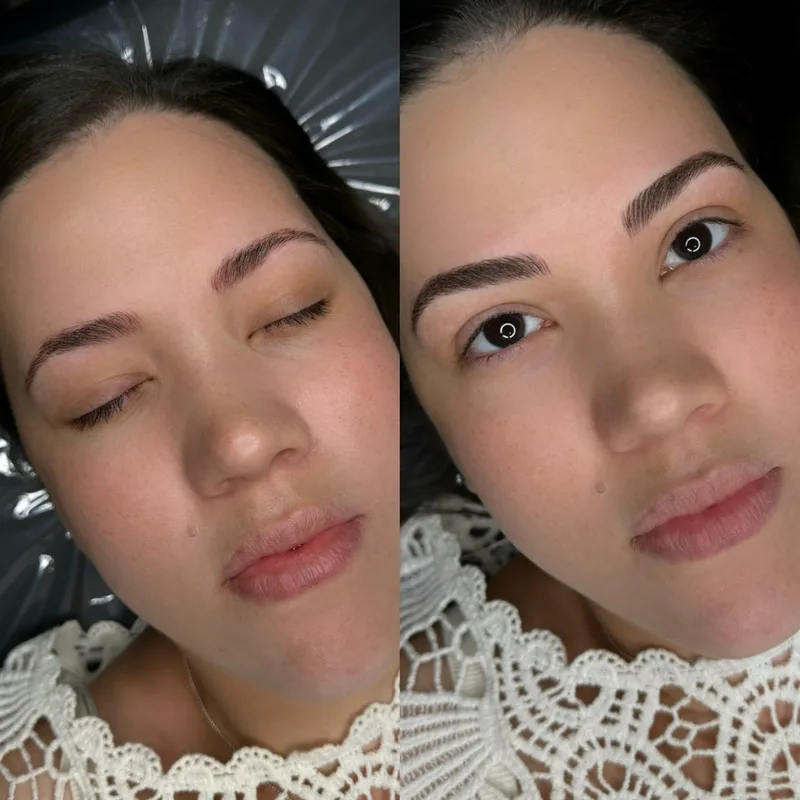 Before and after result of Signature Microblading