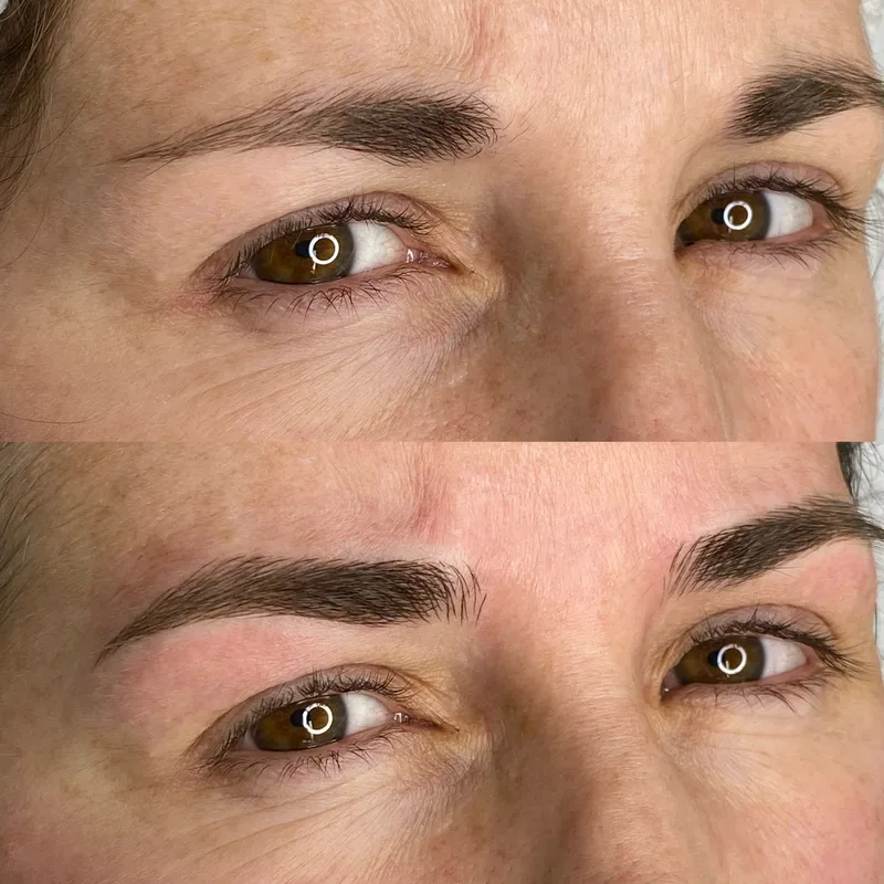 Before and after result of Signature Microblading
