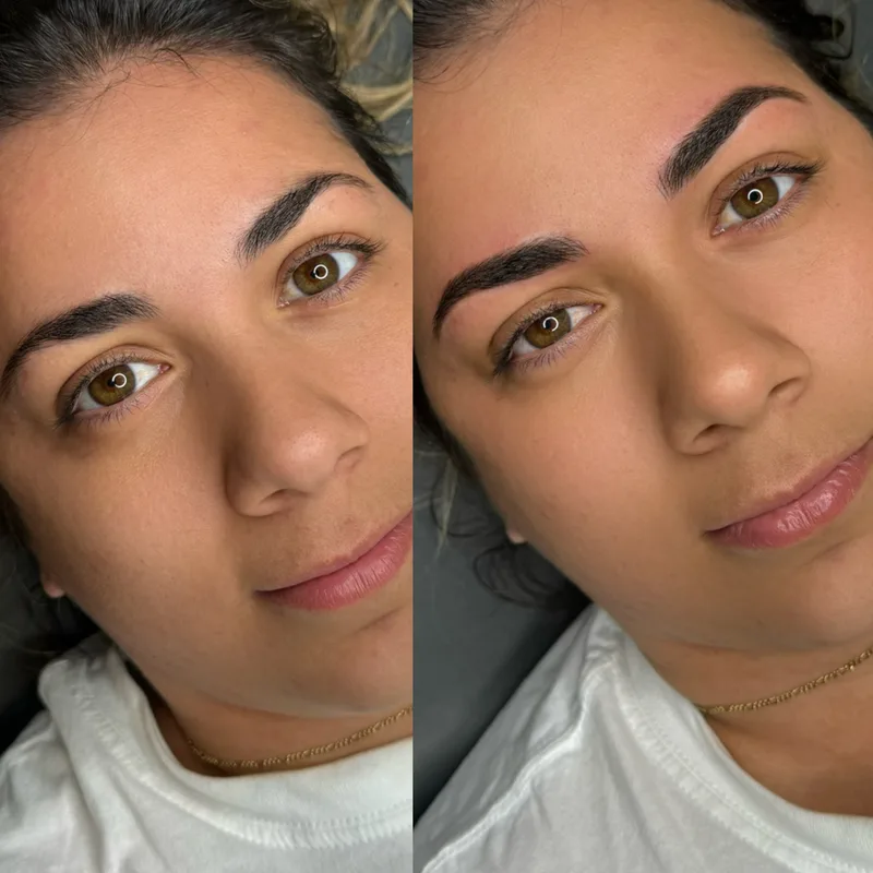 Before and after result of Signature Microblading