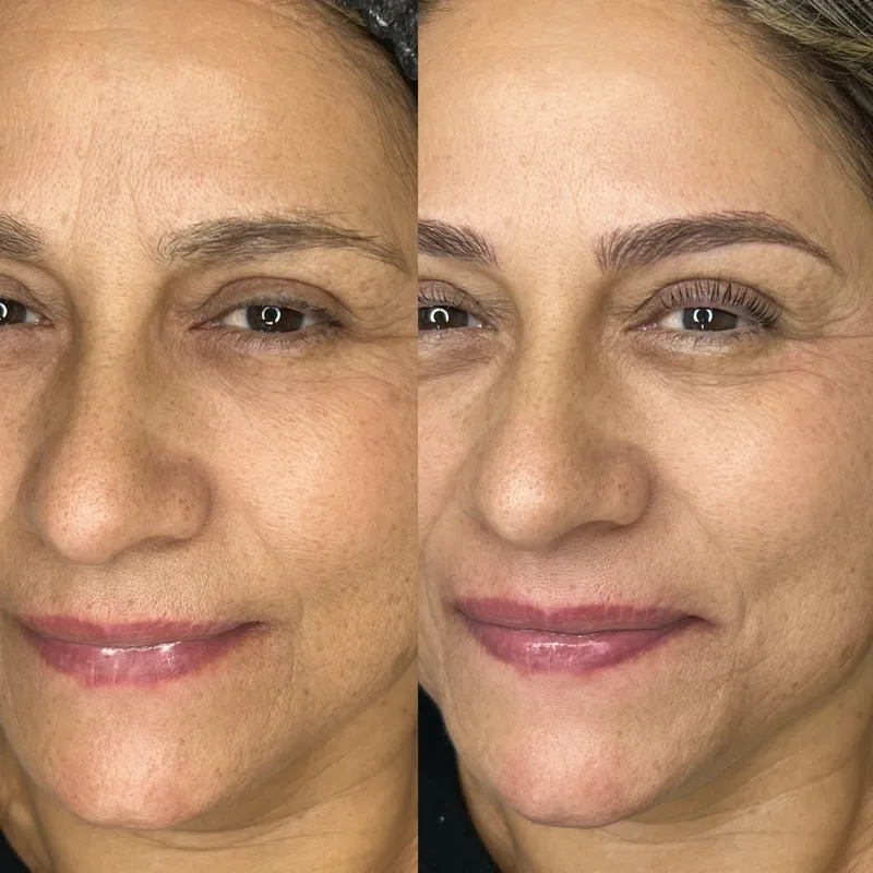 Before and after result of Signature Microblading