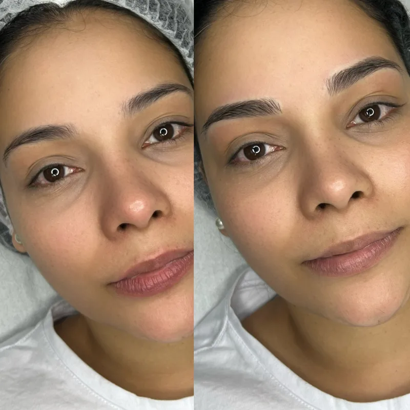 Before and after result of Signature Microblading