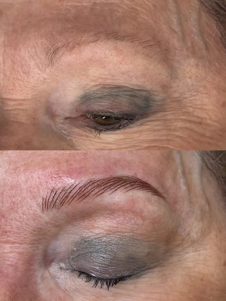 Before and after result of Advanced Nano Brows