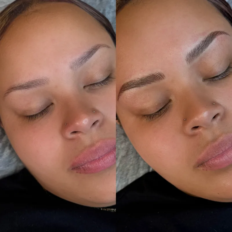 Before and after result of Advanced Nano Brows