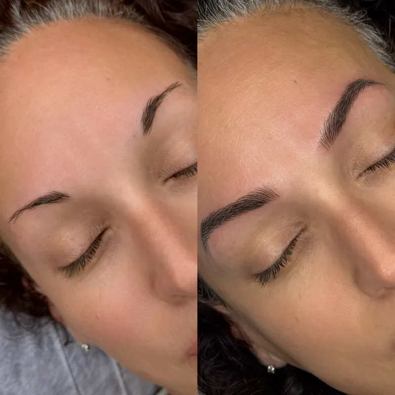 Before and after result of Advanced Nano Brows