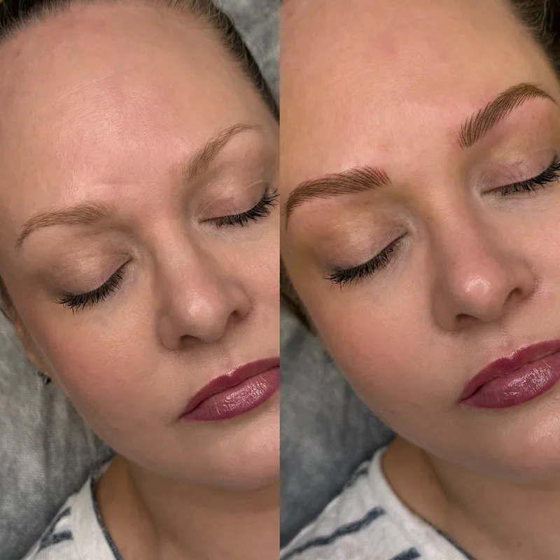Before and after result of Advanced Nano Brows
