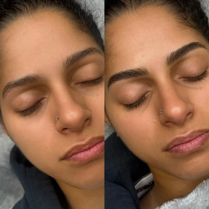 Before and after result of Advanced Nano Brows