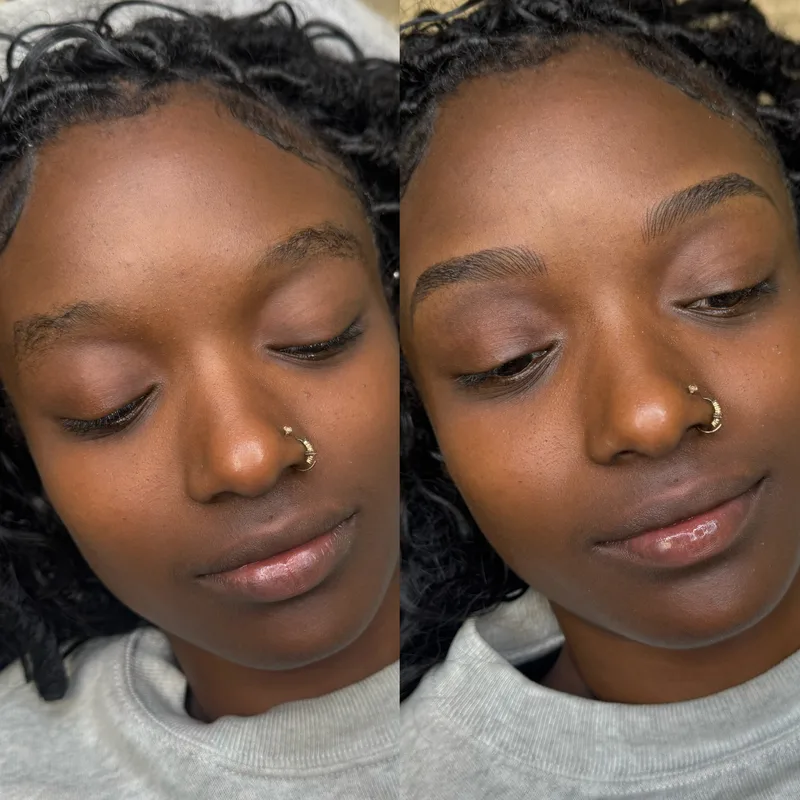 Before and after result of Advanced Nano Brows