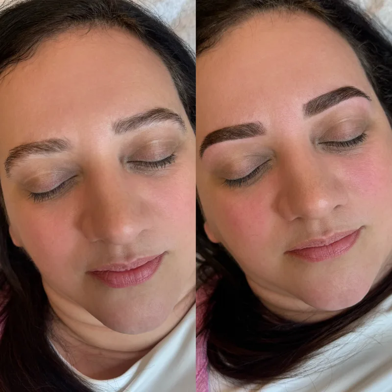 Before and after result of Tint & Henna