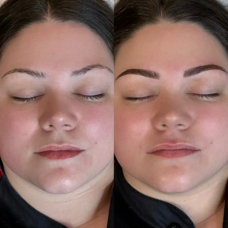 Before and after result of Tint & Henna