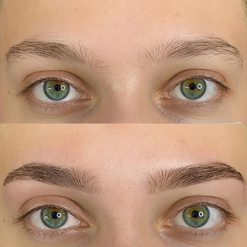 Before and after result of Tint & Henna