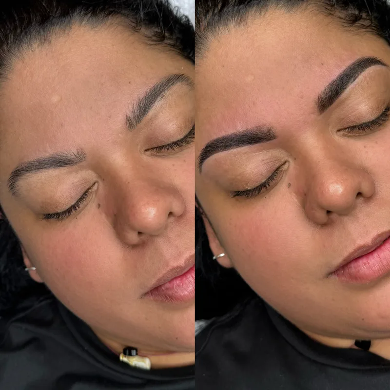 Before and after result of Tint & Henna