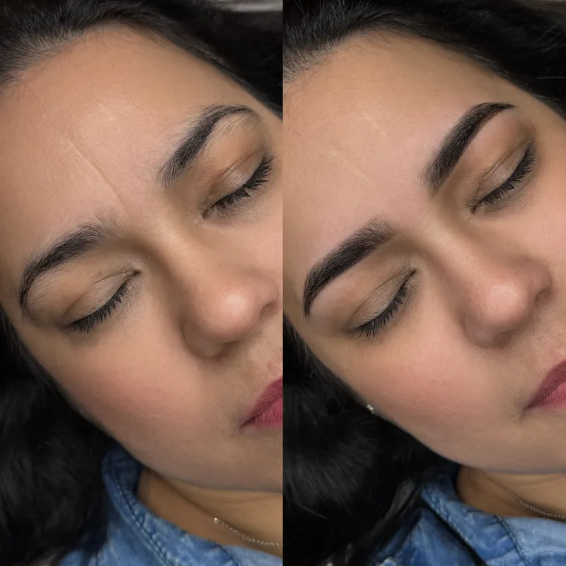 Before and after result of Tint & Henna
